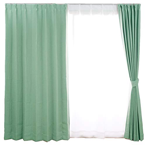 スミノエ カーテン グリーン 100×178cm セーラ 遮光 アレルブロック V1302