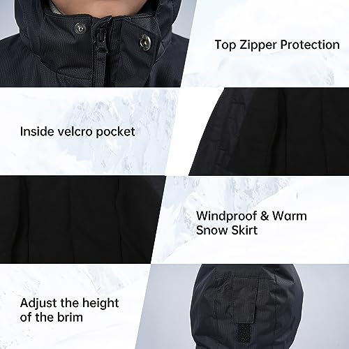 YINGJIELIDE Boy's Waterproof Ski Jacket,Kids Outdoor Snowboarding windproof Jacket,Fleece Lined Hooded,Warm Winter Snow Coat4