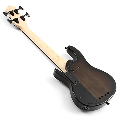 Ukulele bass fretted 4 String Ukelele, Electric Uku bass with Gig bag(Black)