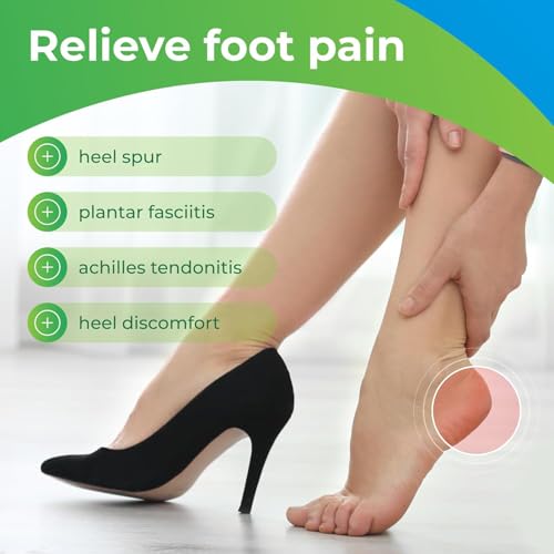 Image of Gel Heel Pads, 2 Pack, for Achilles Tendonitis, Shoe Wedge Inserts for Plantar Fasciitis, Bone Spur, Foot Pain Relief Support, Comfort Cushion Insoles for Women /Men
