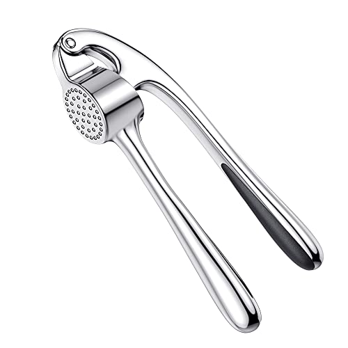 Premium Garlic Press, Professional Garlic Mincer, Easy To Squeeze And Clean, Rust Proof & Dishwasher Safe, Efficient Ginger Crusher - Sliver #TOP25