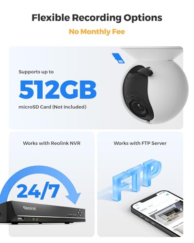 Reolink 4K PTZ PoE Security Camera Outdoor with Motion Spotlights, 3X Optical Zoom, 360° Pan 50° Tilt, Person/Vehicle/Pet Detection, Auto Tracking, Color Night Vision, Two-Way Audio- E1 Outdoor PoE - Image 6