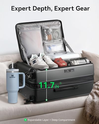 Luggex 26 Inch Luggage With Spinner Wheels, Expandable Pc Hard Shell Checked Suitcase With Front Opening thumb #3