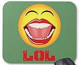 Mauspad lol gelb smiley gesicht spaß mousepad computerzubehör gaming mausmatte