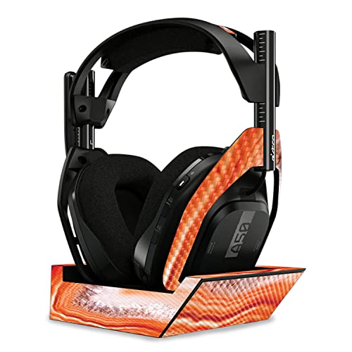 Image of MightySkins Carbon Fiber Skin Compatible with Astro A50 Wireless Headphones + Base Station (Gen 4) - Orange Quartz | Protective, Durable Textured Carbon Fiber Finish | Easy to Apply | Made in The USA