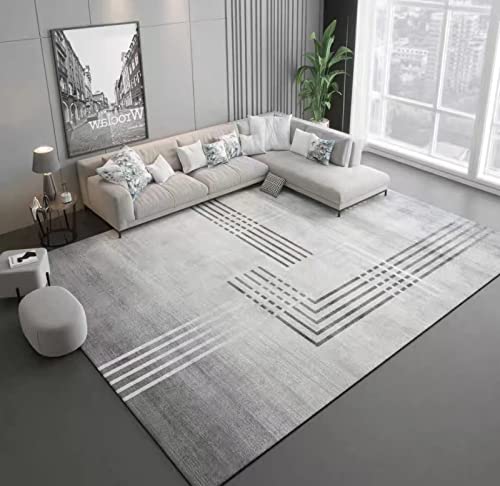 Tapis doux pour descente de lit design scandinave gris et noir