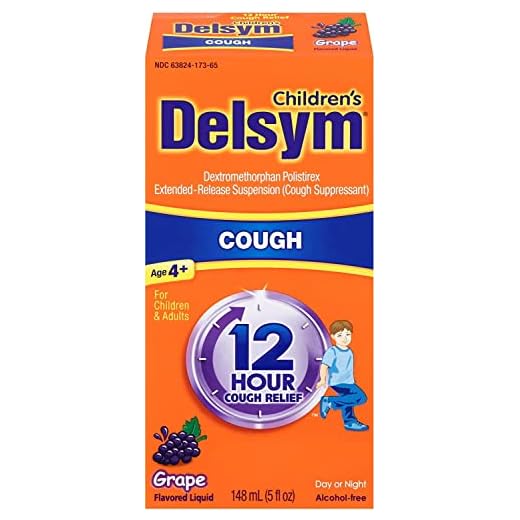 Delsym Extended Release Suspension Children's Grape-Flavored, 5-Ounces Box (Pack of 2)