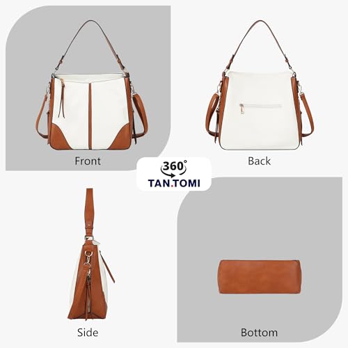 Image of TANTOMI Hobo Crossbody Bags for Women Vegan Leather Purses and Handbags Bucket Bags Ladies Shoulder Purses for Everyday