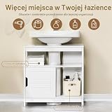 SoBuy FRG128-II-W Szafka Pod Umywalk Łazienkowa Meble Stojąca Łazienkowe Regał 60 x 30 x 60 cm, Biały