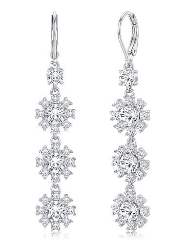 Image of PATISORNA 925 Sterling Silver Long Dangle Earrings for Women Hypoallergenic