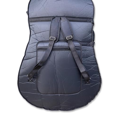 WUQIMUSC 3/4 Upright Double Bass Bag Oxford Cloth String Bass Bag with Soft lining,Black