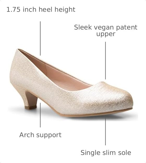 Image of Olivia K Women's Classic Closed Toe Kitten Heel Pumps | Dress, Work, Party Low Heeled
