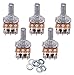 EAMOM 5pcs 50K Ohm 6 Pins Split Shaft Rotary Linear Dual Taper Audio B Type Potentiometer,Volume Control Potentiometer