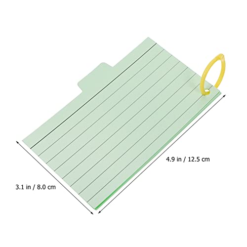 Tofficu 450 peças de fichário com abas com anel, cartões coloridos de 12,5 x 7,6 cm com 8 anéis de f