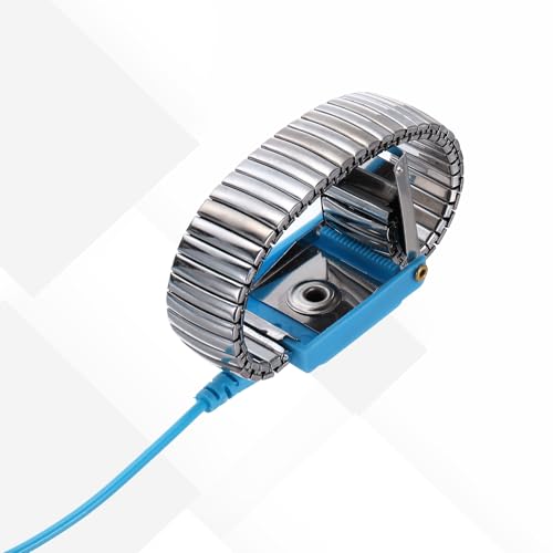 Image of MECCANIXITY Anti Static Wrist Strap Blue 6.7 inch Perimeter ESD Anti Static Wristbands with Alligator Clip Length 1.8M Adjustable for Sensitive Electronic Devices