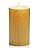 Luminara Flameless LED Candle (3.25x6.5) with Embossed Metallic Furrow, Moving Flame LED Pillar, Real Wax with Recessed Edge, Battery Operated - Champagne