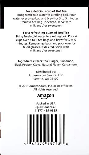 Image of Amazon Brand - Happy Belly Chai Black Tea Bags, 20 Count