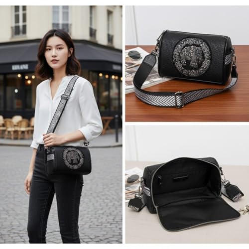 Image of Elephant Studded Sling Bag | Designer Broad Strap Shoulder Bag for Women