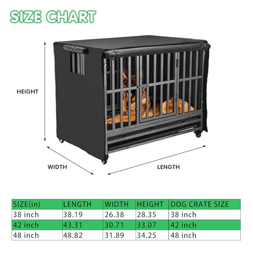 38 inch Heavy Duty Dog Crate Cover Durable 600D Oxford Fabric Dog Kennel Cover Soundproof Waterproof Sunshade Fit For Wire Dog Cage Covers With Breathable Side Window( Only Covers) - Image 3