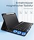 Vobafe Hülle mit Tastatur für iPad 11 10 Generation-2025/2022, 10,9/11 Zoll, Regenbogen-Hintergrundbeleuchtung Abnehmbare Bluetooth Keyboard, iPad A16 Tastatur mit Stifthalter, Schwarz