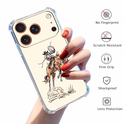 Coque iPhone 17 Pro Max motif cowboy pour passionnés d'équitation