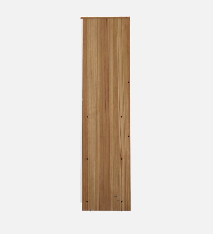 Image of Lara Multipurpose 2-Door Wardrobe | Engineered Wood | Spacious Shelves & Hanging Rail | Lyon Teak & White Finish | Durable & Space-Saving | Easy Knock-Down Assembly