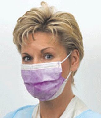 CROSSTEX ISOFLUID EARLOOP MASK Mask, Latex Free, Pink, 50/bx, 10 bx/ctn