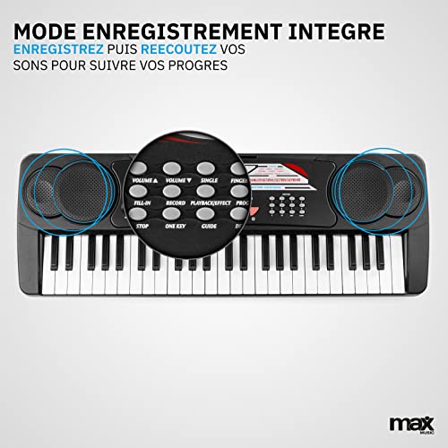 MAX KB8 Clavier électronique pour débutant, Piano numérique 49 touches, Fonction d’enregistrement, 2 haut-parleurs… - Les Beatles, Paul McCartney, John Lennon, RIngo Starr, George Harrison MAX KB8 Clavier électronique pour débutant, Piano numérique 49 touches, Fonction d'enregistrement, 2 haut-parleurs… – Image 6