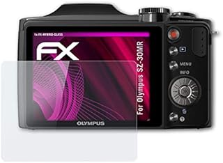 atFoliX Plastic Glass Protective Film compatible with Olympus SZ-30MR Glass Protector, 9H Hybrid-Glass FX Glass Screen Protector of plastic