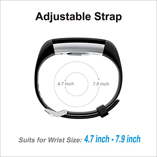 Wrist Bands Replacement For S5 Fitness Tracker (For All Brands) Replacement Band Smart Watch Slim Fitness Tracker Band Activity Tracker 5 Color Adjustable Wristbands Black Blue Grey Pink Purple(Black) #TOP3