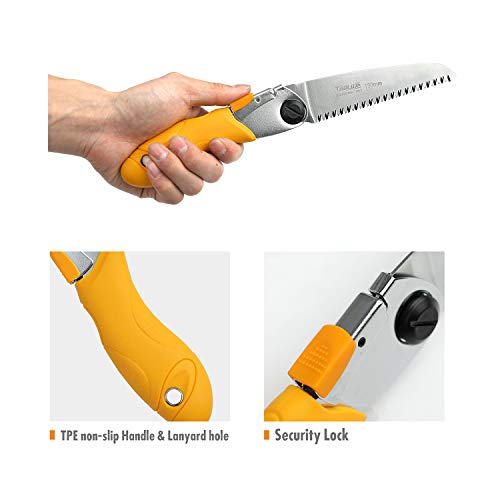 image for Toolux Folding Pruning Hand Saw 5 Inch Camping Wood Mini Small Saw Gar