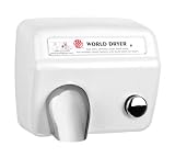 World Dryer DA5-974 Push Button Hand Dryer 115 Volt, Quiet Hand Dryer