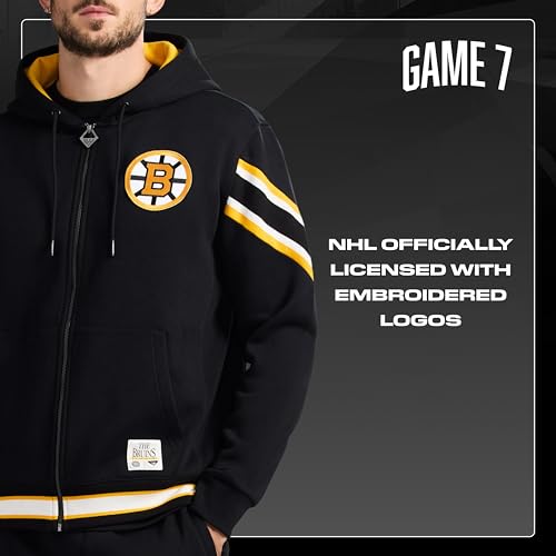 GAME 7 NHL mens X Nhl Men's Officially Licensed Long Sleeve Zip Up Hooded Fleece Sweatshirt - Image 6