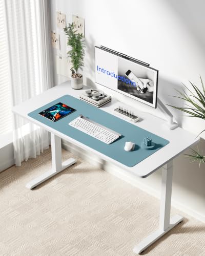 Image of YSAGi Leather Desk Protector, Office Mat, Large Mouse Mat, Non-Slip PU Leather Blotter, Laptop Desk Mat, Waterproof Writing Pad for Office and Home(Aquamarine, 63 inch x 17.2 inch)