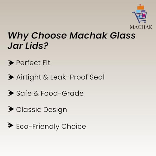 Image of Machak Glass Jar Lids Only 63mm | For 63 mm Mouth Jars (Black, 12Pcs)