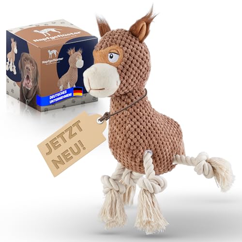 Napfgeflüster® - Alpaka Bruno - Plüschhundespielzeug, süßes quietschendes Hundespielzeug mit Crinkle-Papier, Tau Hundekauspielzeug für kleine, mittlere, große Hunde