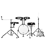 Beatello Jungle Pad Compact Portable Adult 5pc Drum Set, 1.5 inches ultra-thin steel drum Cavity,14 Inches Complete Full Size Kit with Bass, Toms, Snare, Floor,Stands, Hi-Hat Pedal,Drum Pedal,Black