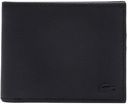 Lacoste Mens Classic Small Billfold Wallet, Black, One Size