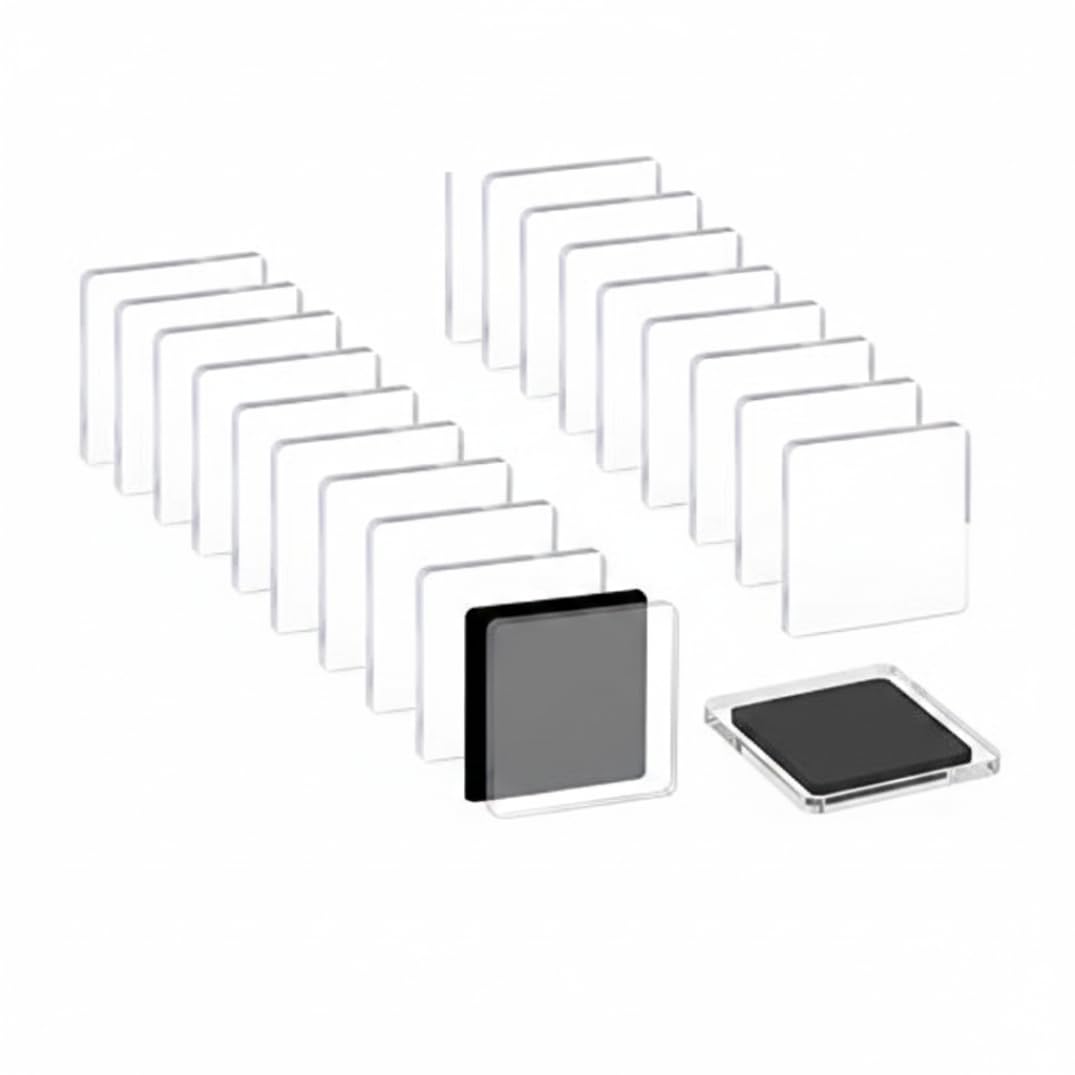 Cadre magnétique acrylique 1,97x1,97 pouces pour frigo | Lot de 20 kits transparents avec aimant