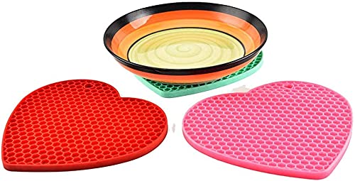 Image of Silicone Trivet for hot Dishes Pots and Pans Our Decorative Table Mats can be Used as Pot Holders and Oven Mitts Coasters Jar Openers (Pack of 4 Multi)