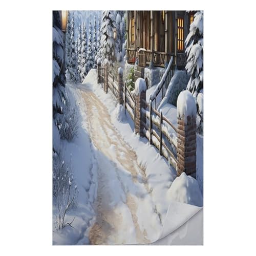 AQRJLPM Christmas Winter Happy Scene Quick Dry Towel Cold Fabric Workout Sweat Towels Highly Absorbing Odor-Free Travel Towel for Hot Yoga Tennis Running Exercise Working Out Camping