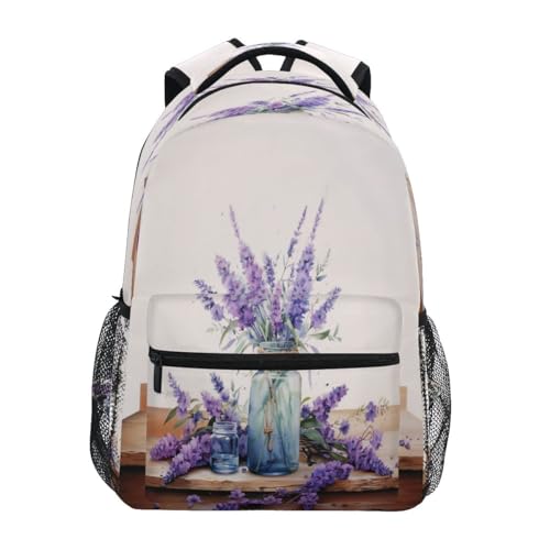 Sac à dos pour enfants résistant et spacieux à fleurs violettes pour le PC