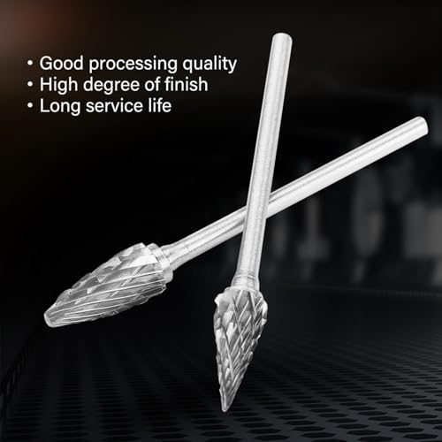 Wolframkarbid-Stahlfräser Set, Drehfeilen für Metallbearbeitung, 10-teilig, Doppelschnitt, 2,35mm Schaft, für Gusseisen, Stahl, Marmor, Schnitzen, Formen