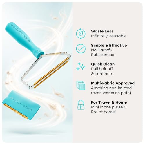 Image of Uproot Cleaner Pro Pet Hair Remover & Mini - Pet Hair Removal Tool Multi Fabric Edge & Carpet Scraper - Cat for Couch, Cat Towers, Car Detailing The Furry-Situation Survival Kit