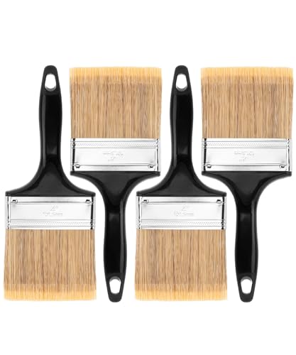 Bates- Paint Brushes 4-Inch 4 Pack Flat Paint Brushes