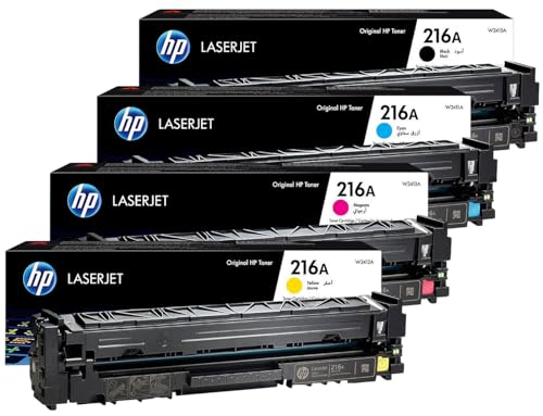 HP Cartuchos de Tóner Originales para Impresora Color 216A W2410A - 13A, BK/C/M/Y