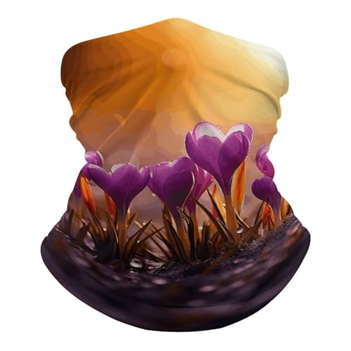Cubrebocas tipo neck gaiter respirable, a prueba de viento, color Purple Crocus, para hombres y mujeres