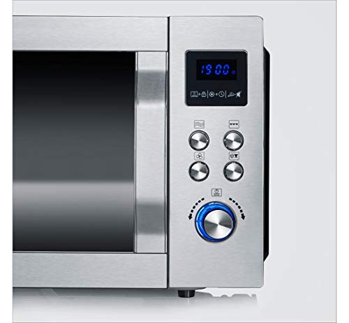SEVERIN 4-in-1 magnetron met dubbele grill, minioven met pizza-Express functie, magnetron met grill en heteluchtfunctie tot 230 °C, roestvrij staal/zwart-mat, MW 7759 - Image 6