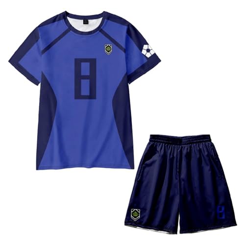 Blue Lock Jersey Bachira Nagi Blue Shirt Shorts Anime Soccer Jersey Costume Merch