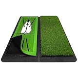 Golf Style ゴルフマット ゴルフ マット 2WAY カスタマイズ可能 折りたたみ 持ち運び ゴムマット 土台が重いから動かない 素振り 軌道確認 ドライバー アイアン スイング 練習用 40×50cm Hセット GS-rub40set (ディボットプロマット+本格双芝)